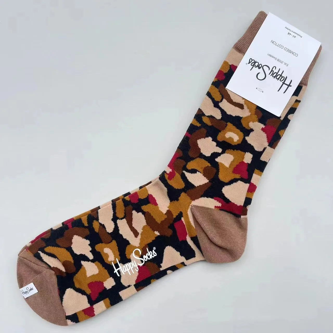 Happy Socks Men's Mid-tube Socks Four Seasons Pure Cotton Classic Socks SIZE 41-46