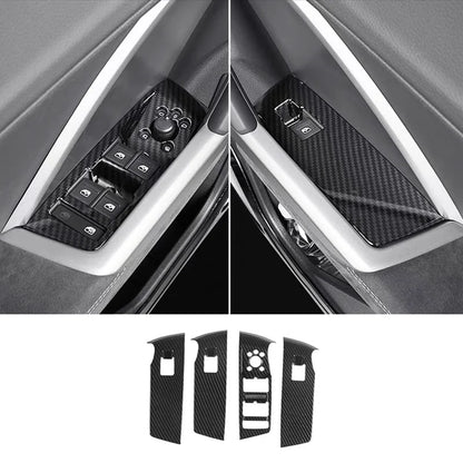 FOR Audi Q3 2019 -2022 Car Carbon fiber style Console Gear Shift Frame Cover Trim Interior accessories  Auto Integral interior