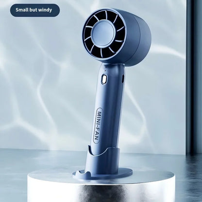 Summer Mini Handheld Fan USB Rechargeable Portable High-speed Motor Small Desktop Stand Turbo Fan for Travel Outdoor Activeity