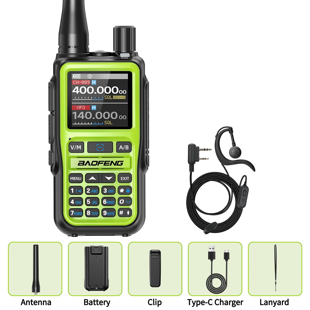 BAOFENG UV-5R Mini Walkie Talkie Air Band Bluetooth Programming Wireless Copy Frequency 999CH Full Band Long Range Two Way Radio