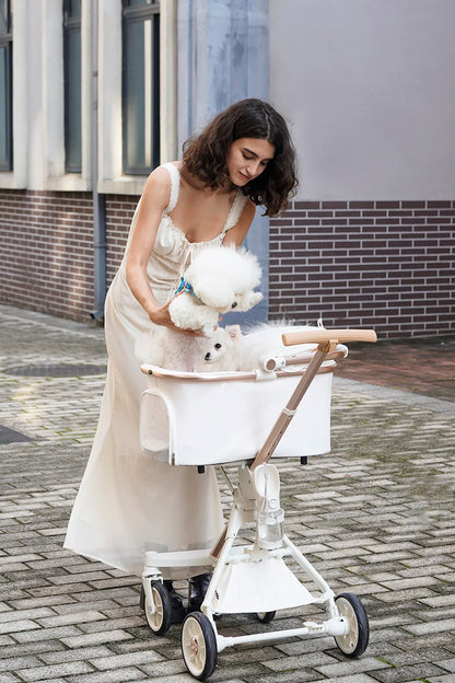 Luxury PU leather pet stroller,Car Pet Basket,lightweight Foldable Dog Travel Stroller,Portable Outdoor Cat and Dog Stroller