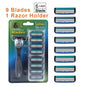1 Handle + 12 / 17 Blades/ Men Women Manual Safety razor 6-Layer Stainless Steel Hair Removal Shaving Replaceable Shaver Head