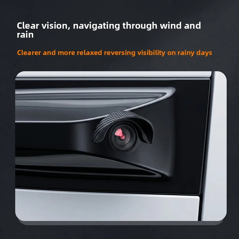 Car Reversing Camera Rain Cover Car Rear Camera Rain Cover Carbon Fiber Pattern Car Rear View Camera Protection Trim Dust Shield