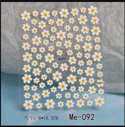 1PC 5D Macaron Flower/Fruit Nail Charms Sticker Embossed Bear/Rabbit/Letter Nails Slider Decals Summer Adhesive Manicure Decor&Y