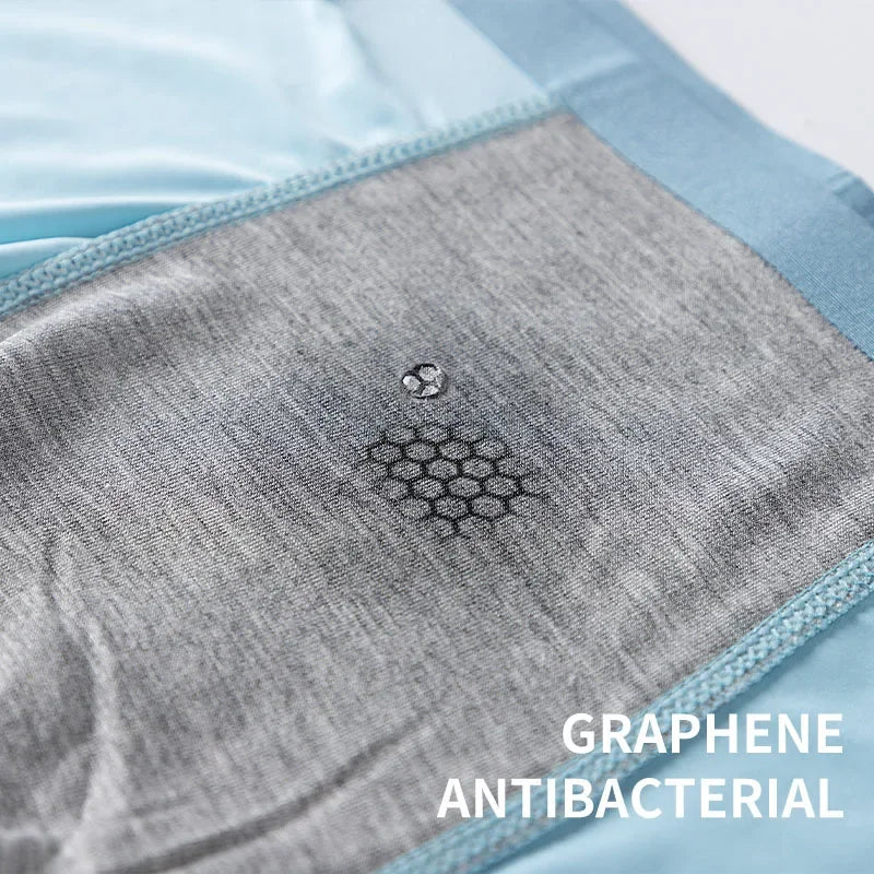 MiiOW 3Pcs Ice Silk Men Underwear Mens Underpants Graphene Antibacterial Crotch Men's Panties Breathable Man Boxers Briefs L-5XL
