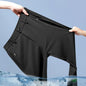 Ultra-thin Elastic Men's Casual Trousers Summer Quick-drying Ice Silk Slim Straight Business Solid Color Y2K Trousers Black Gray
