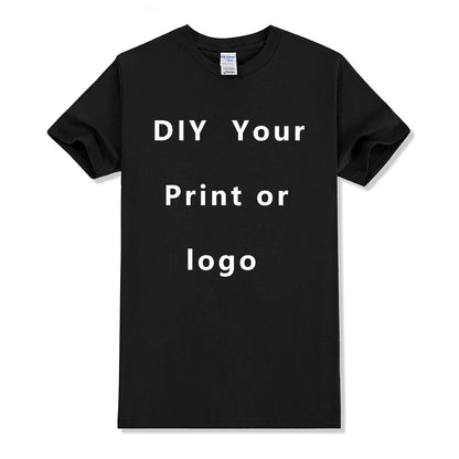 Custom Tshirt Front Back Print Professional Your Own Logo Text Photo Male Personalized Premium Gifts T-shirt EU Size 100% Cotton