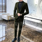 Mens Suits Wine Red Black Green Suits For Man Groom Wedding Velvet Tuxedo Velour Blazer Jackets Pants 2 Piece Costume Homme New