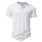 Henley Collar Summer Men Casual Solid Color Short Sleeve T Shirt for Men Polo men High QualityMens T Shirts