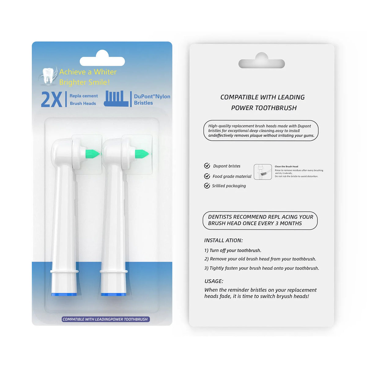 Replacement Brush Heads for Interdental/Braces Teeth, Oral Hygiene Wisdom Tooth Fissures, and Orthodontic Tip D100/D25/D30/D32