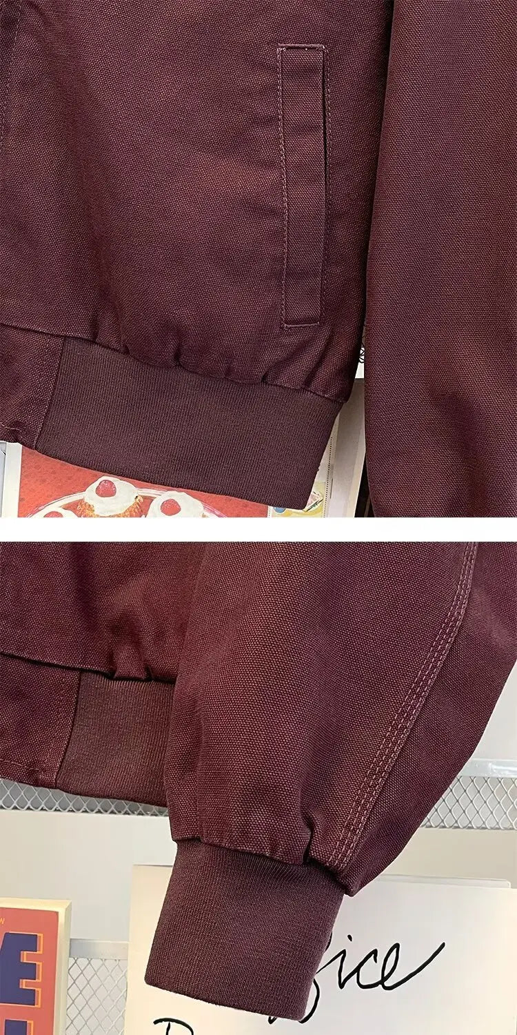 Pure Cotton Detroit Washed Jacket Men's Spring Loose Fit Collared Workwear Jacket Trendy Brand Color Block Casual Coat