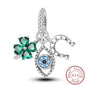 Original 925 Sterling Silver Charm Beads Clover Sunflower Tulip Carnation Pendant For Women Jewelry Fashion Gift