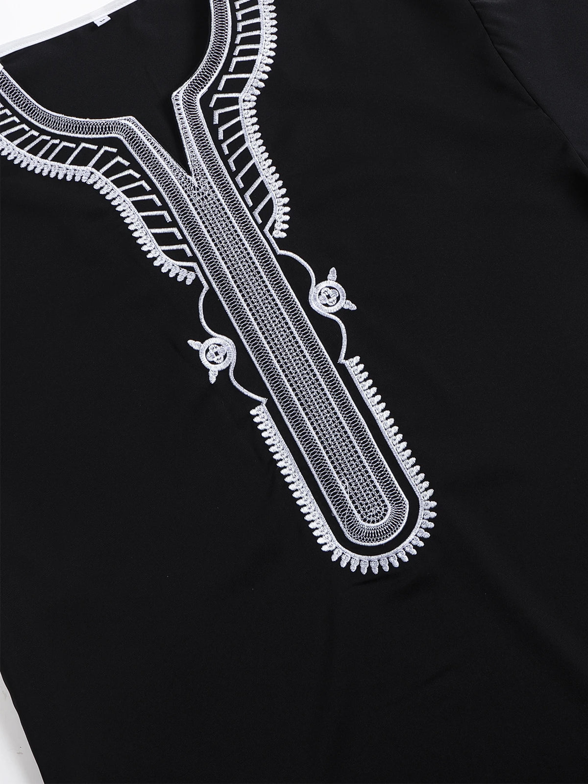 2025 Embroidered Traditional Men Boubou Jalabiyas Jubbah Muslim MEN'S Thobe Morocco Thobes Islamic Clothing Ramadan Robe Abaya