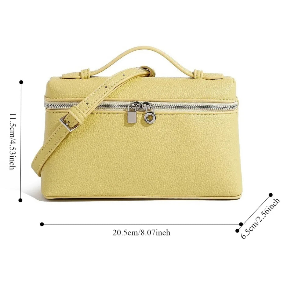 Premium Sense of Niche Lychee Grain Shoulder Bag Simple Fashion Lunch Box Women's Bag Exquisite Mini Handheld Crossbody Bags