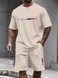 Men's Tracksuit 2 Piece O-neck Short Sleeve Shirt Shorts Set Men's Running Suit Plus Size T Shirts Man Clothing Summer T-shirt
