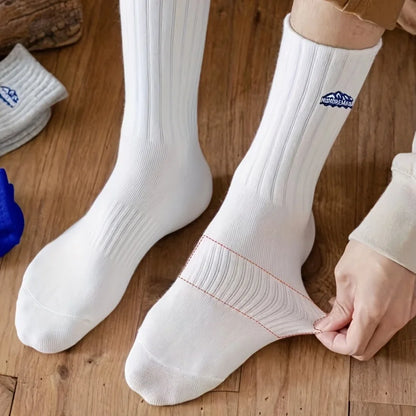 4 pairs of unisex socks with oil painting pattern  thin breathable and versatile casual mid length socks