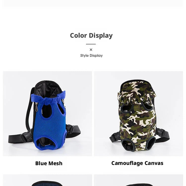 Breathable Pet Dog Cat Chest Carrier Backpack Hands-free Outdoor Travel Bag for Small Pets