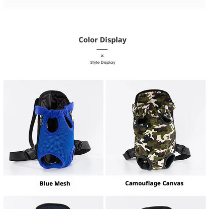 Breathable Pet Dog Cat Chest Carrier Backpack Hands-free Outdoor Travel Bag for Small Pets