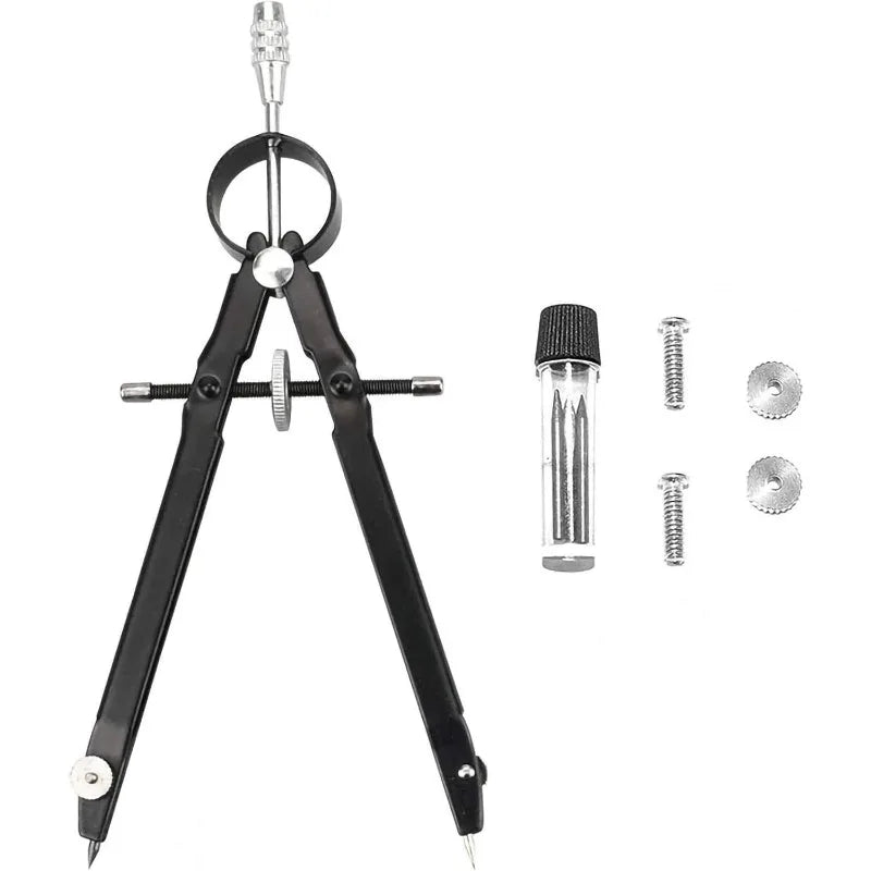 Compass Geometry Set with Lock, Professional Compass,for Solid and Plane Precis Math and Precision Compass, Metal and Durable