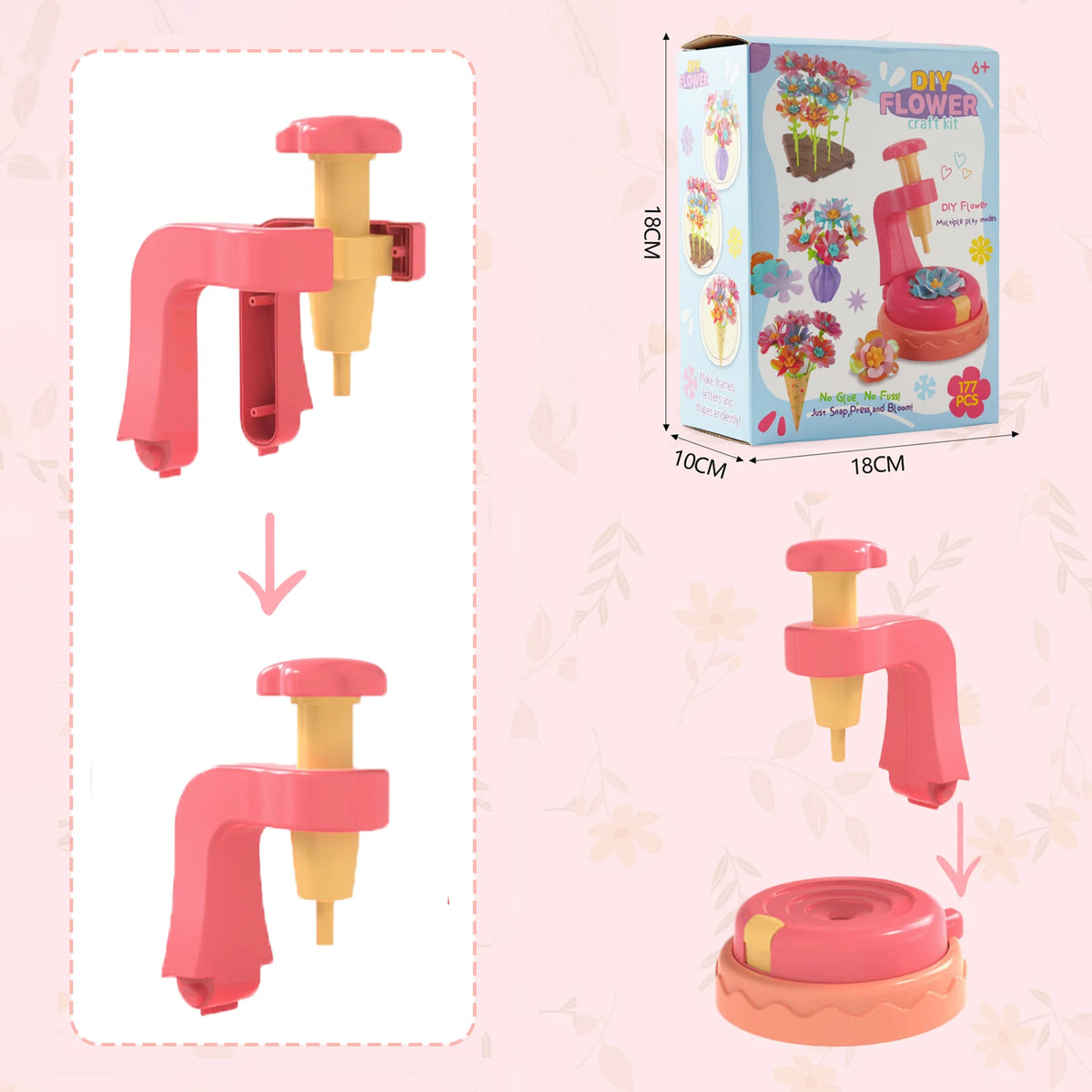 DIY Flower Bouquet Kit Educational Crafts Set for Kids,DIY Flower Arrangement Children's Toy Make Own Gift for Birthday Holiday