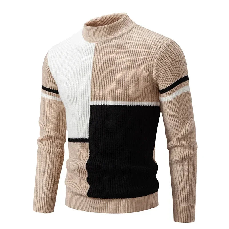 New Autumn and Winter Casual Warm Neck Sweater Knit Pullover Tops  Man Clothes