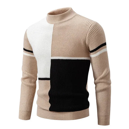 New Autumn and Winter Casual Warm Neck Sweater Knit Pullover Tops  Man Clothes