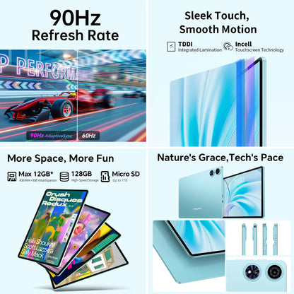 Teclast Tablet P50 Set Android 15 11" T606 8-Core Max 12GB RAM 128GB ROM P50 Case/Keyboard/Mouse/Stylus/Headphone/Stand