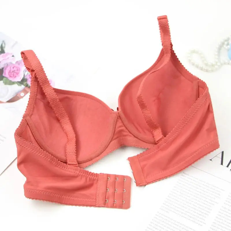 2025 New Sexy Bow Sweat Absorption Bras Solid Smooth 34/75 36/80 38/85 40/90 42/95 44/100 ABC Cup Underwear Pus Up Lingerie