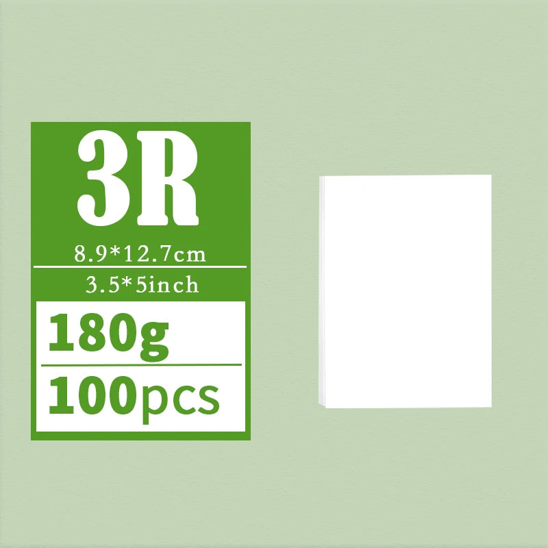 3R 4R 5R A5 Multi Specification High Gloss Photo Paper Photo Printing Paper Inkjet Printer 180G Glossy Single-Sided Photo Paper