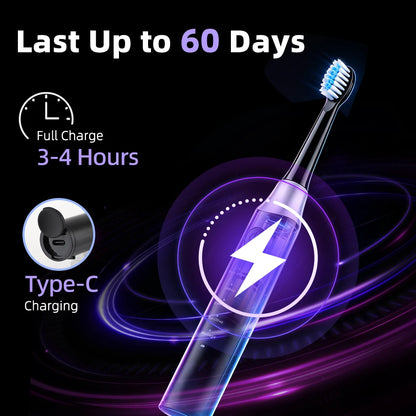IPX7 Waterproof Sonic Electric Toothbrush 5 Cleaning Modes Deep Clean Whitening Tooth Brush Gum Care Smart Timing Low Noise