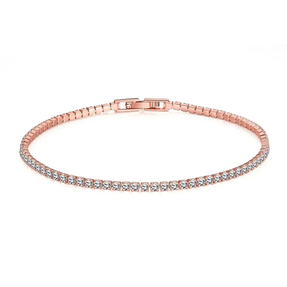 925 Sterling Silver Bracelet 16CM To 19CM Tennis Bracelet 2.5MM Zirconia Anniversary Gift