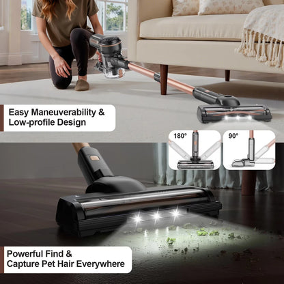 INSE S7P 465W Cordless Vacuum Cleaner 45KPA Strong Suction for Pet Hair and Carpet 55Mins Runtime Household Cleaning