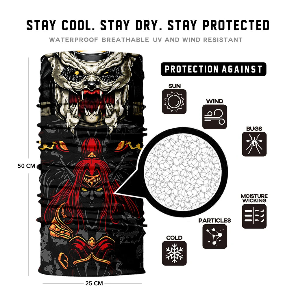 Seamless Snood Bandana Multifunctional Headwear Outdoor Sports Sun Protection Cycling Scarf Fishing Halloween Unisex Neck Mask