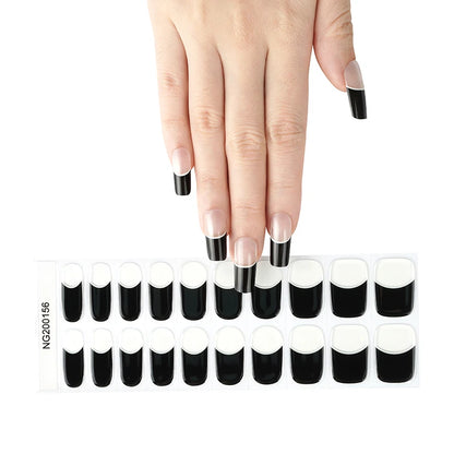 20/22Tips UV Semi cured Gel Nail Stickers Waterproof Long Lasting Full Gel Nail Wraps Press On Nail Decal DIY Manicure