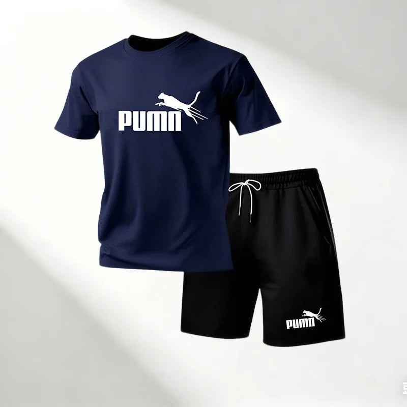 Hot Sale 2026 Men's T-Shirts Sets O-Neck Short Sleeve+Sports Shorts Quick Dry Casual Street Fashion Home Outdoor Running 2 Piece