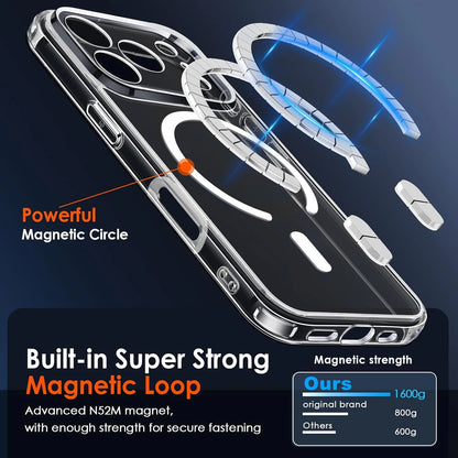 Clear Magnetic Case For iPhone 17 Pro Max Air 16 15 14 Plus 13 12 11 Phone Original Cover For Magsafe Transparent Hard Shell