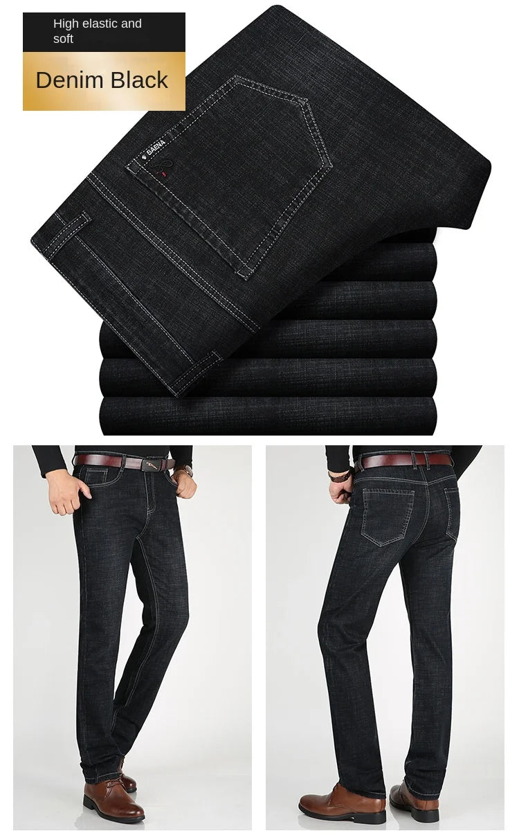 High Waist Denim Jeanse For Men Pants Plus Size 40 42 Fashion Designer Jeans Trousers For Men Street Wear Straight Loose Autumn