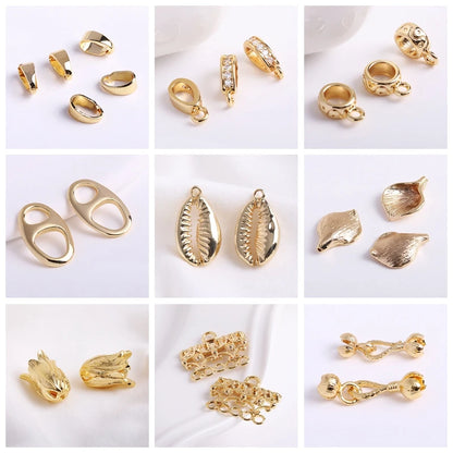 Jewelry Making Beads,18K Gold Plated Wave Thin Spacer Beads,Brass Round Thin Beads DIY Bracelet Necklace Making Accessories