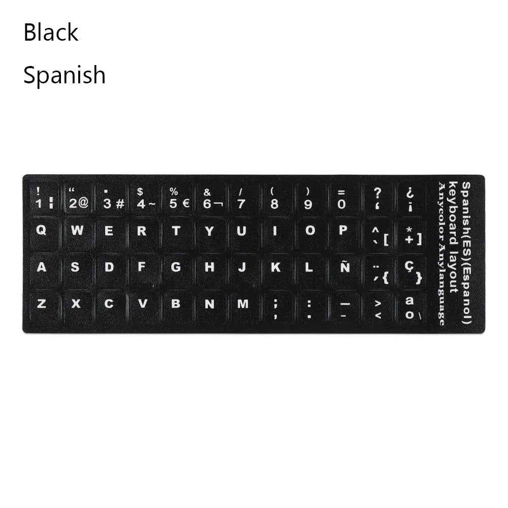 Non-slip English Arabic Keyboard Stickers Wear-resistant Laptop Keyboard Stickers Russian Letter Deutsch Spanish Alphabet Layout