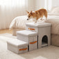Pet Stairs with House Portable Pet Stairs with Storage Dog Steps with Storage Sturdy Furniture Cozy for Small Dogs, Sofa, Bed
