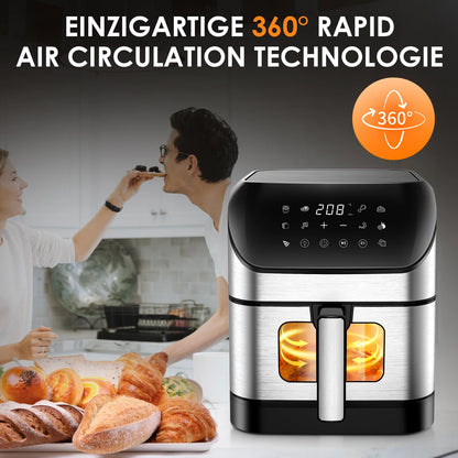 Visible Air Fryer 9L Large Airfryer, 10 Preset Functions, Roast, Bake, Dehydrate, Reheat , Quiet, Non-Stick