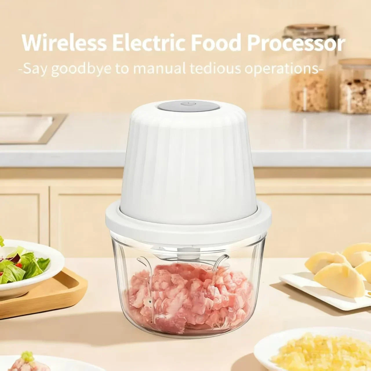 400ML Electric Food Chopper ，6 Blades Garlic Grinder Mini Vegetable Chopper，USB Portable Veggie Chopper，Garlic Mincer