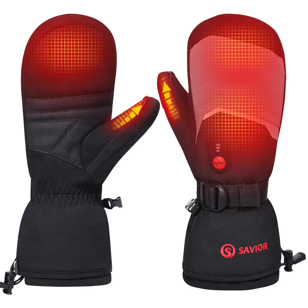 Heated Gloves For Winter 7.4V Rechargeable Battery Powered Electric Heating Hand Warmer Skiing Glove For Fishing Skiing Cycling