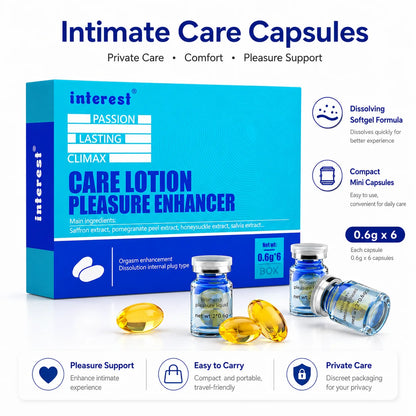 Hot Mini Intimate Pleasure Support Capsules for Women,6pcs Dissolving Softgel Care Lotion for Lubrication, Sensitivity & Comfort