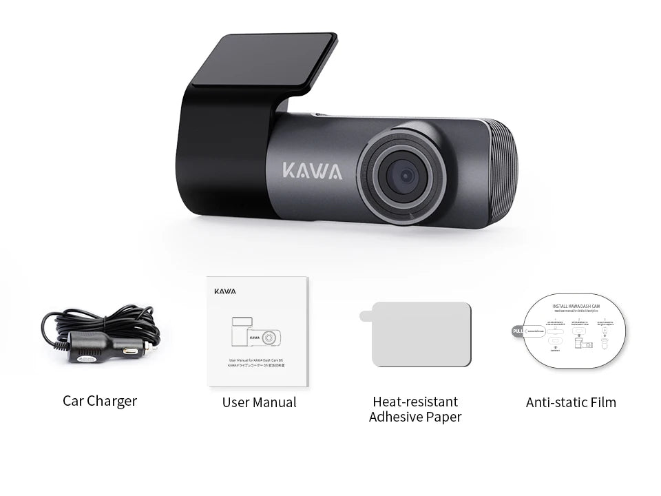 2K Dash Camera For Car DVR Dash Cam In The Car KAWA D5 Video Recorder Emergency Voice Control WiFi APP Monitor WDR Dashcam