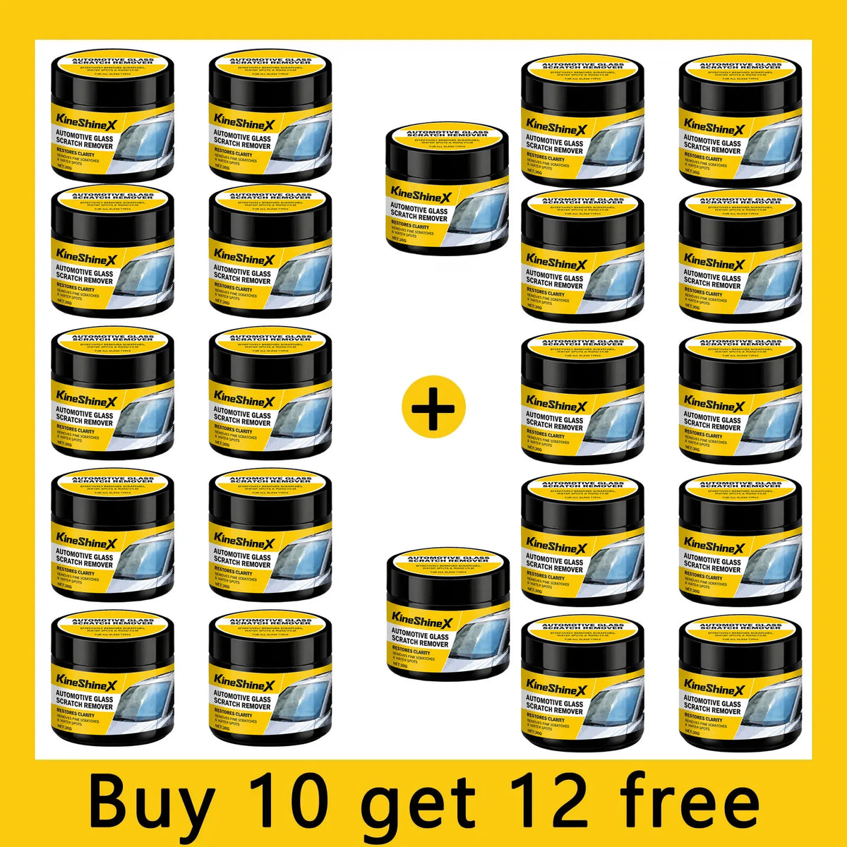 Polish / Restore / Brighten – Car Glass Scratch Repair Compound, Windshield Renovation Paste, Mirror Finish Brightener