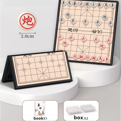 Chinese Chess Children Chess With Chessboard Magnetic Portable Magnetic Chess Pieces Solid Wood Foldable Puzzle Game With Box