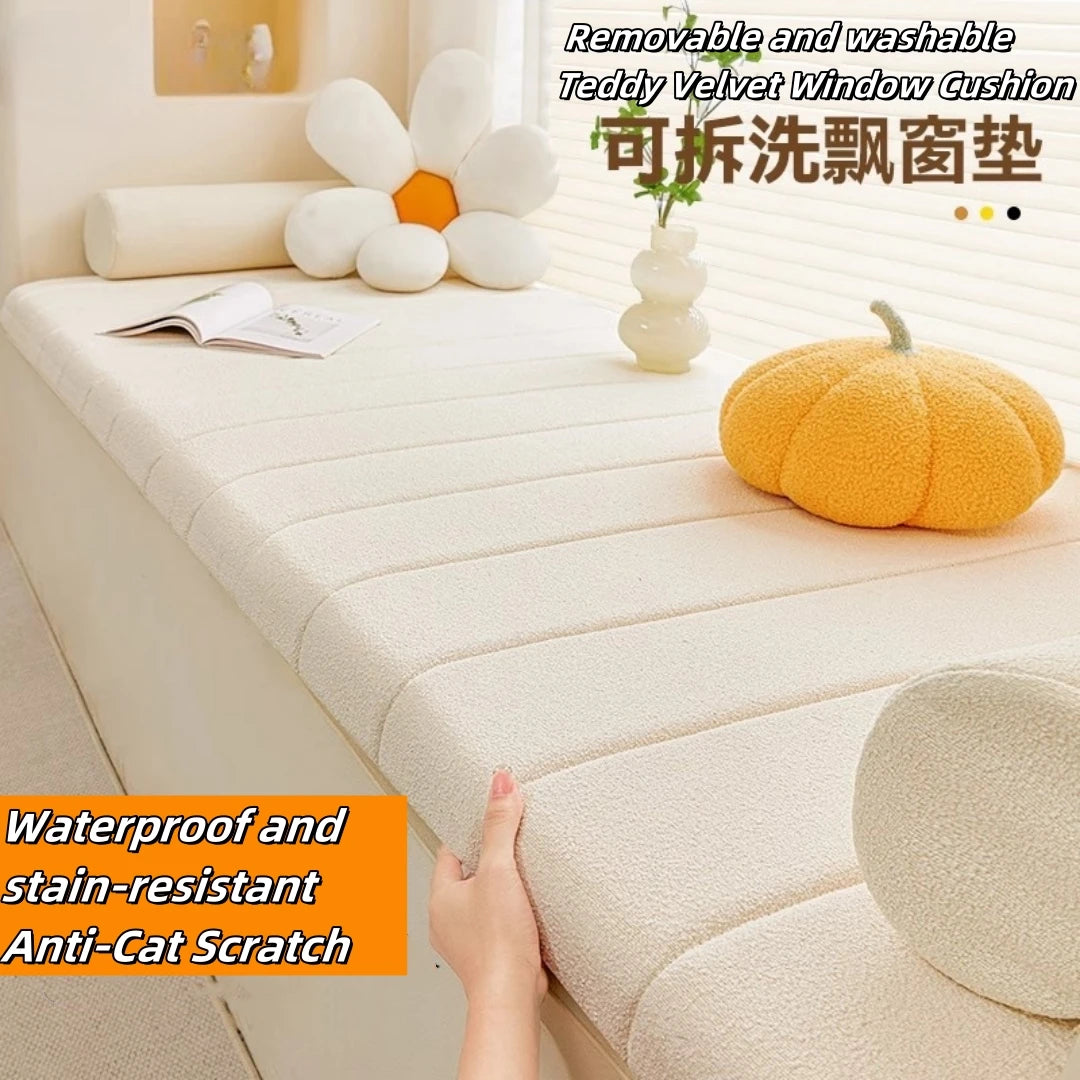 Customized Teddy Sponge Windowsill Cushion 4.5/6.5/9.5 Cm High-Density Sponge Cushion Waterproof Non-Slip Cushion Sofa Cushions