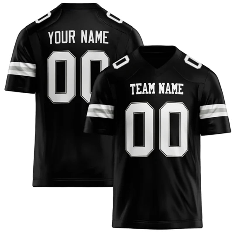 Customized Team Name Number Name Rugby T-shirt Personalized DIY V Neck Black Mens Sports T Shirt Loose Quick Dry Team Uniforms