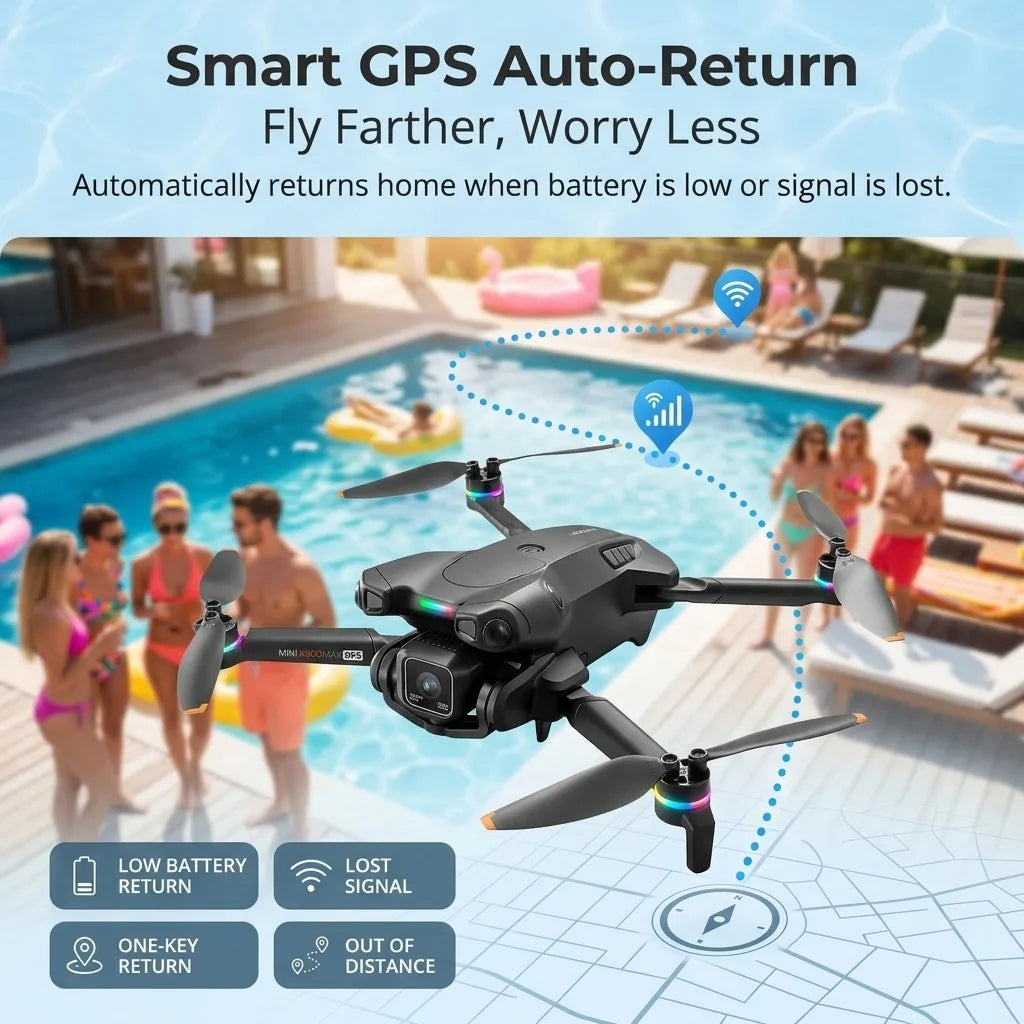 K900 Max GPS Drone 4.5-inch Screen Dual HD Camera,Obstacle Avoidance Professional Brushless Foldable FPV Quadcopter Airdrop Dron